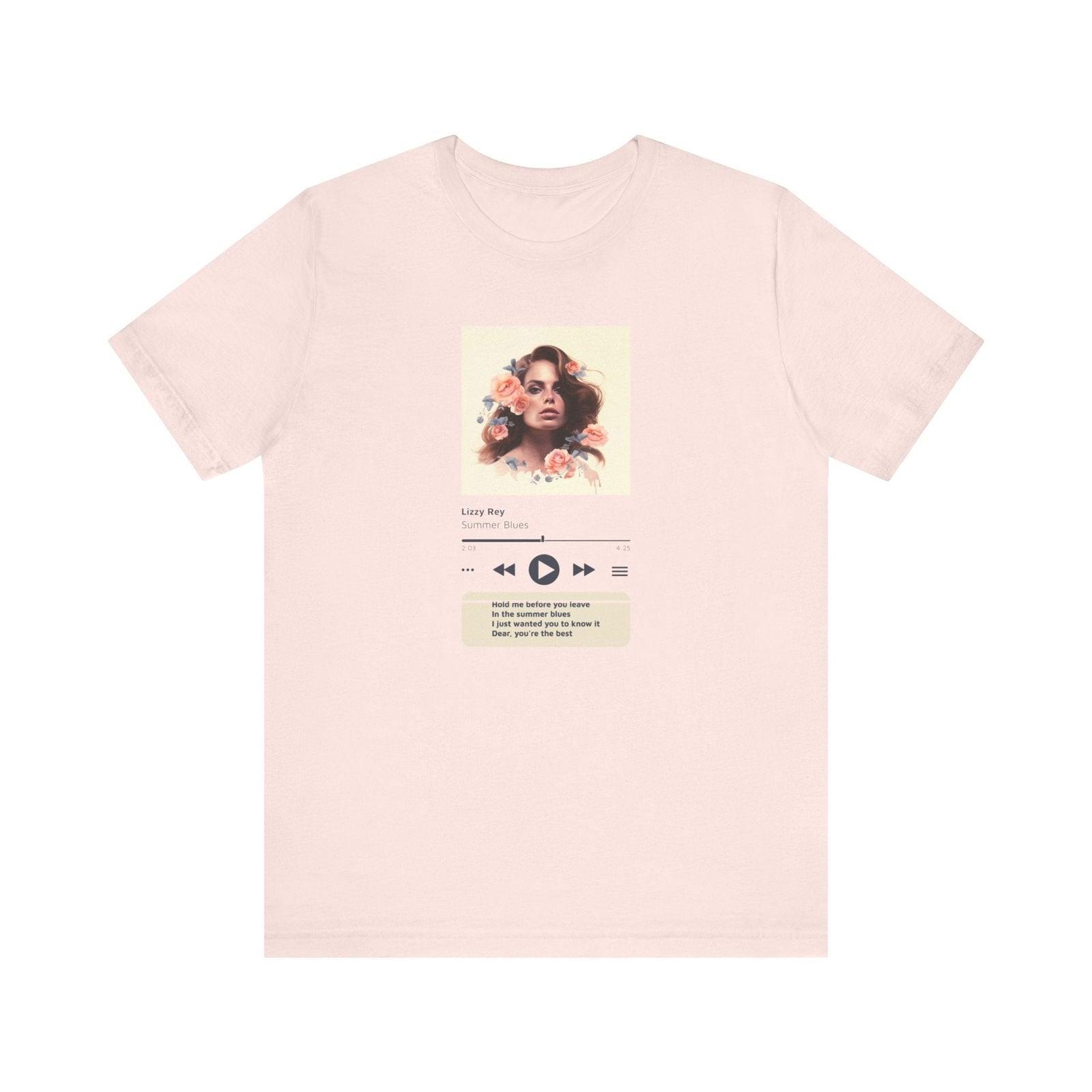 Classic Summer Blues Lyric T Shirt | Soft Pink Twill Tees